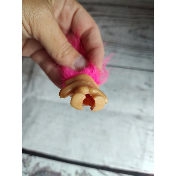 Vintage Russ Pink Fuchsia Hair Mini Troll Pencil Topper - Picture 4 of 5